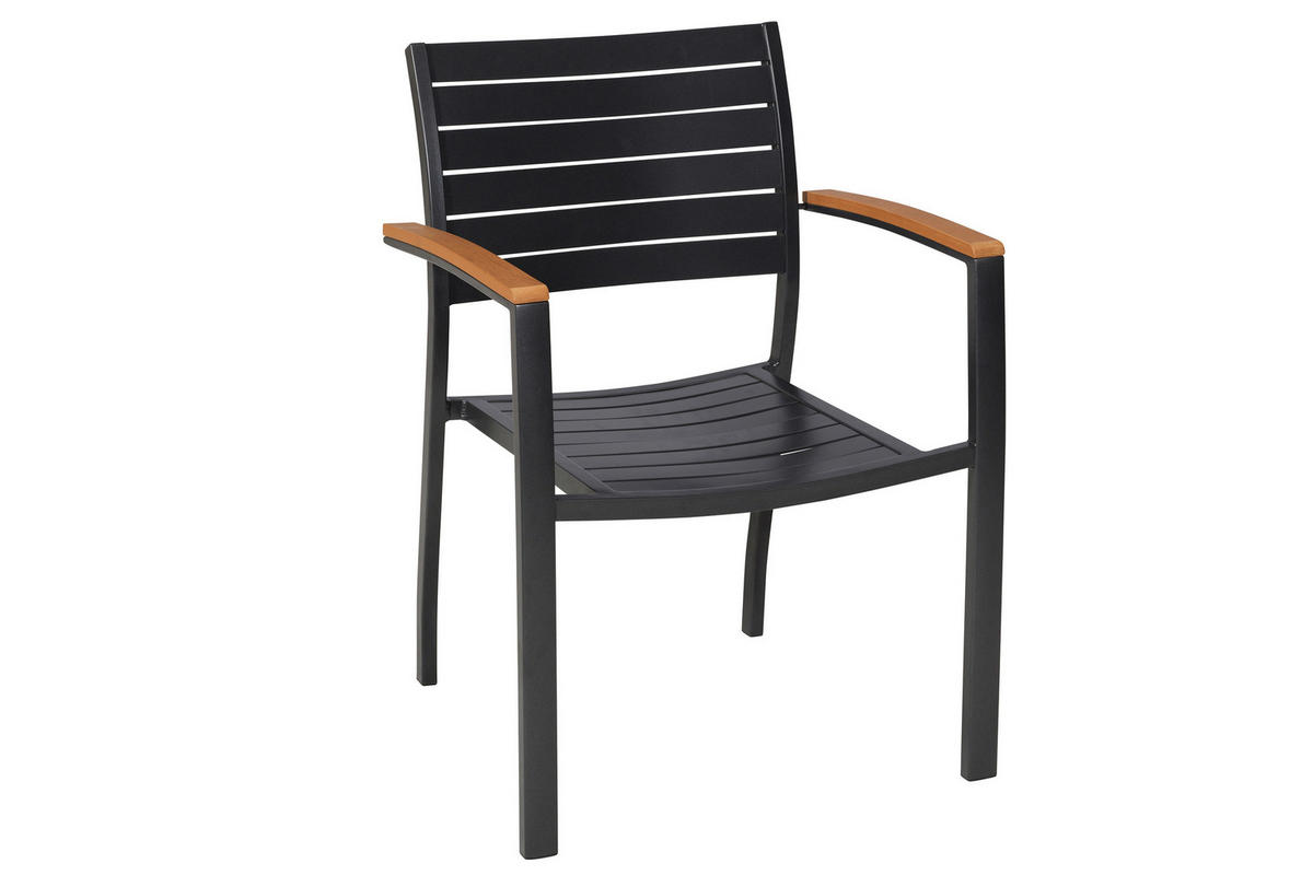 GARTENTISCHGRUPPE Aluminium  - Graphitfarben/Naturfarben, KONVENTIONELL, Kunststoff/Textil - Gardenson