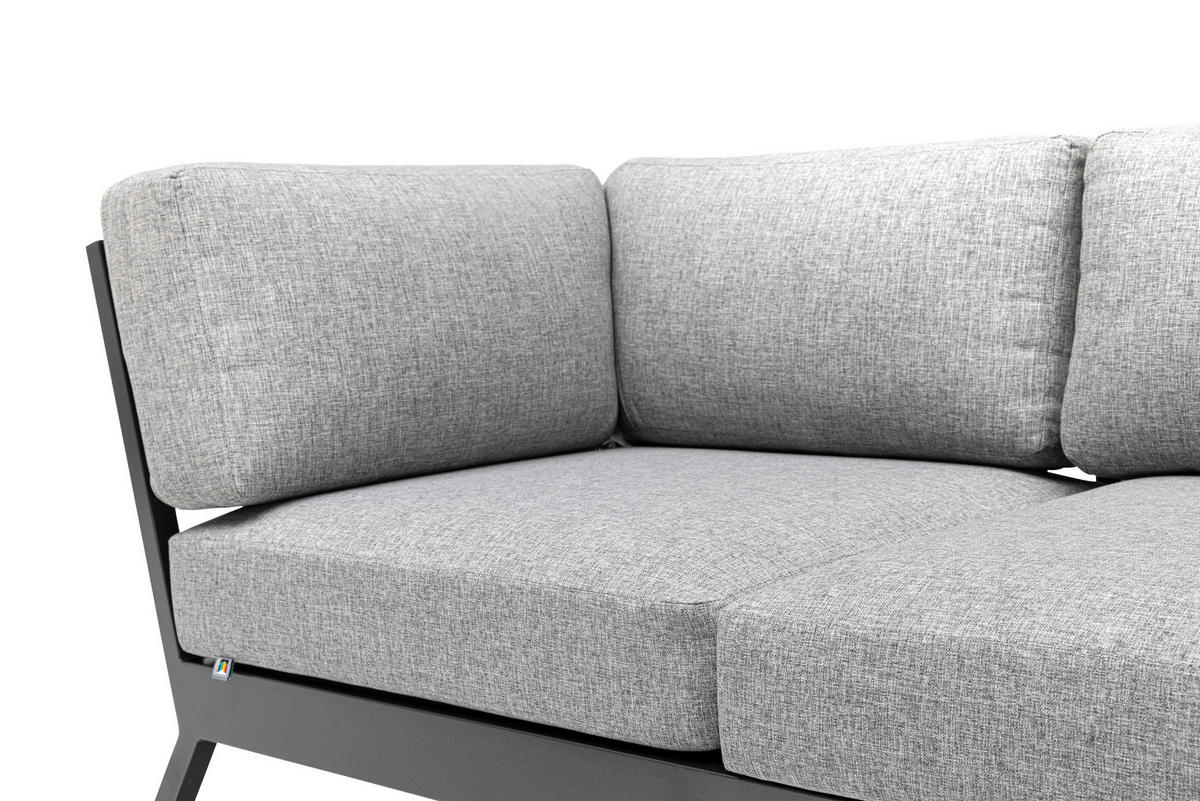 LOUNGEGARNITUR 218/218 cm Aluminium  - Anthrazit/Hellgrau, Basics, Textil/Metall (218/218cm) - Kettler
