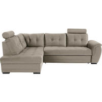 ECKSOFA in Webstoff Beige  - Dunkelbraun/Beige, Konventionell, Kunststoff/Textil (183/251cm) - Livetastic