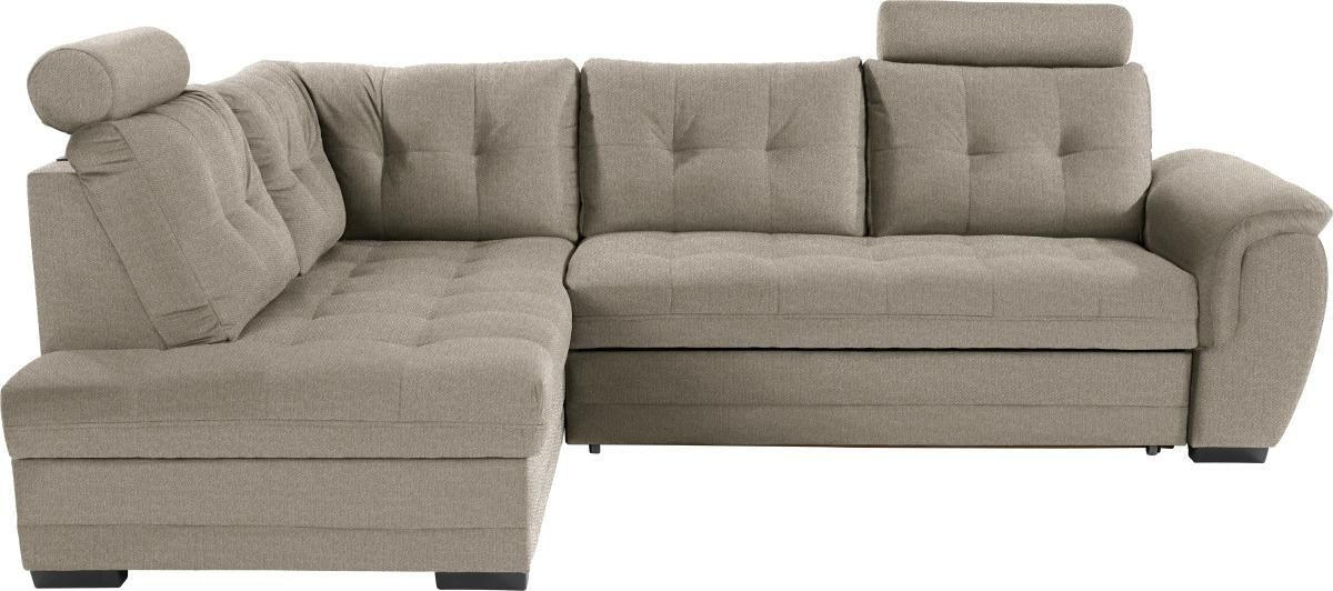 ECKSOFA in Webstoff Beige  - Dunkelbraun/Beige, Konventionell, Kunststoff/Textil (183/251cm) - Livetastic