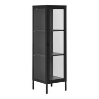 VITRINE Brisbane in Schwarz, Transparent  - Transparent/Schwarz, Design, Glas/Metall (35/140/40cm) - MID.YOU