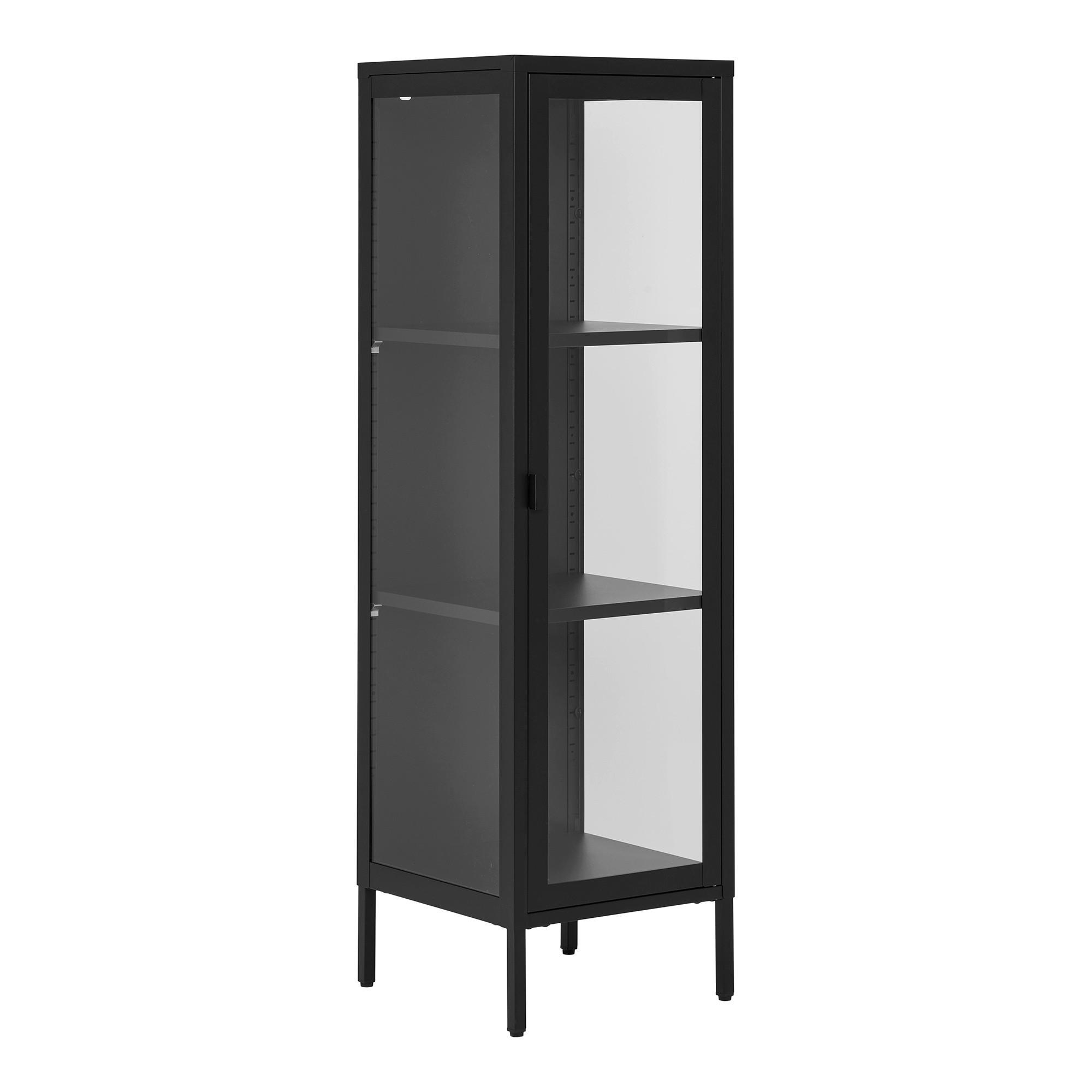 Mid.you Vitrine Brisbane Schwarz, Transparent 35x140x40 cm