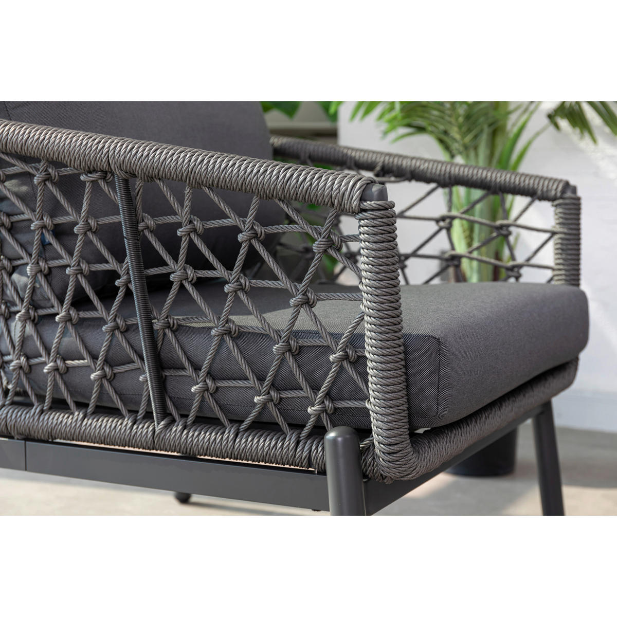 GARTENSET 5-teilig Aluminium 5-teilig  - Anthrazit, MODERN, Glas/Kunststoff - Gardenson