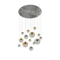 LED-PENDELLEUCHTE Planets 70/300 cm  - Chromfarben, Design, Glas/Textil (70/300cm)