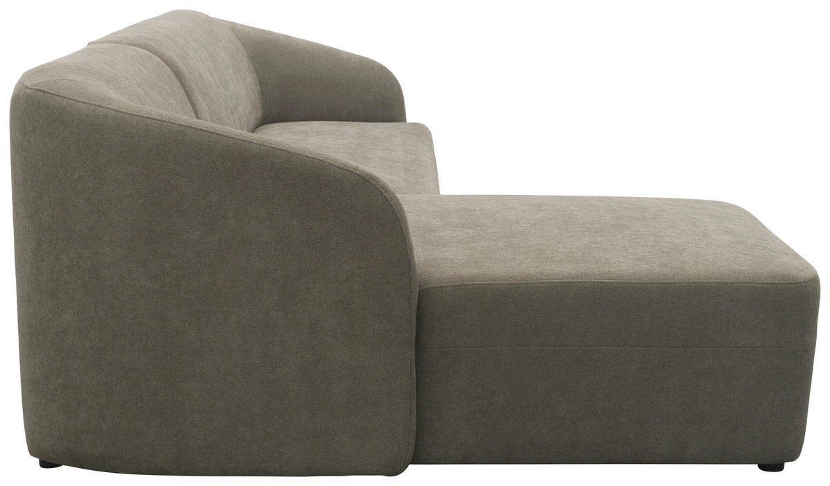 ECKSOFA 100 033 Taupe Webstoff Rücken echt  - Taupe/Schwarz, MODERN, Kunststoff/Textil (148/230cm) - Livetastic