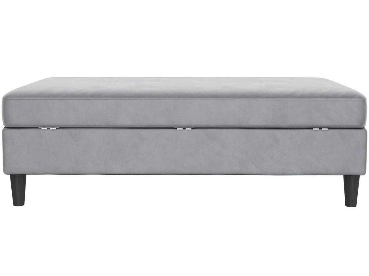 HOCKER in Textil Grau  - Schwarz/Grau, Basics, Kunststoff/Textil (130/43/69cm) - Livetastic