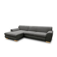 ECKSOFA NIKA Grau Webstoff  - Silberfarben/Grau, Basics, Holz/Textil (277/156cm) - MID.YOU