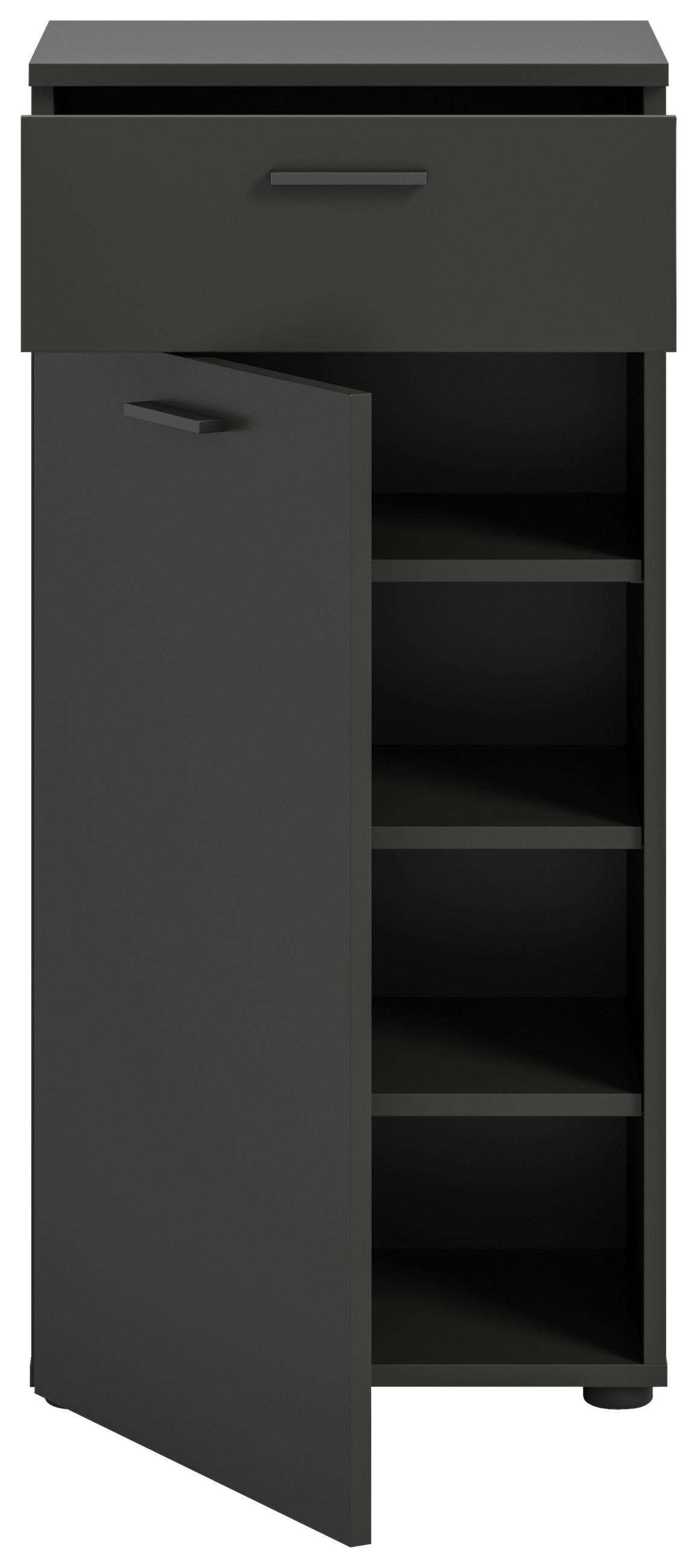 SCHUHSCHRANK Grau, Eiche Artisan  - Schwarz/Eiche Artisan, Design, Holzwerkstoff/Kunststoff (45/96/37cm) - Xora