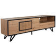 LOWBOARD  in 180/55/40 cm  - Eichefarben/Schwarz, Design, Holzwerkstoff/Metall (180/55/40cm) - Xora