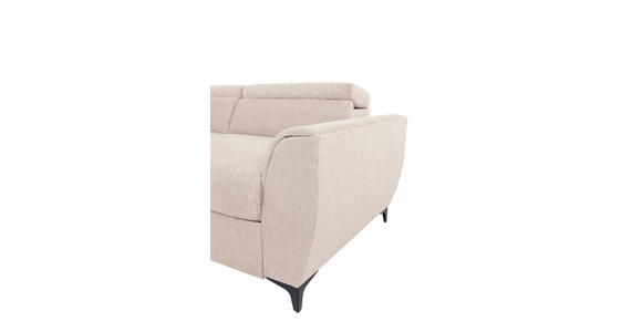 ECKSOFA Creme Velours  - Creme/Schwarz, KONVENTIONELL, Textil/Metall (217/255cm) - Carryhome