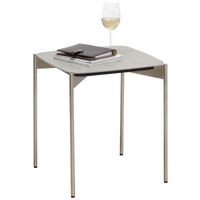 BEISTELLTISCH in Metall, Keramik 43/43/49 cm  - Edelstahlfarben/Grau, Design, Keramik/Metall (43/43/49cm) - Venjakob