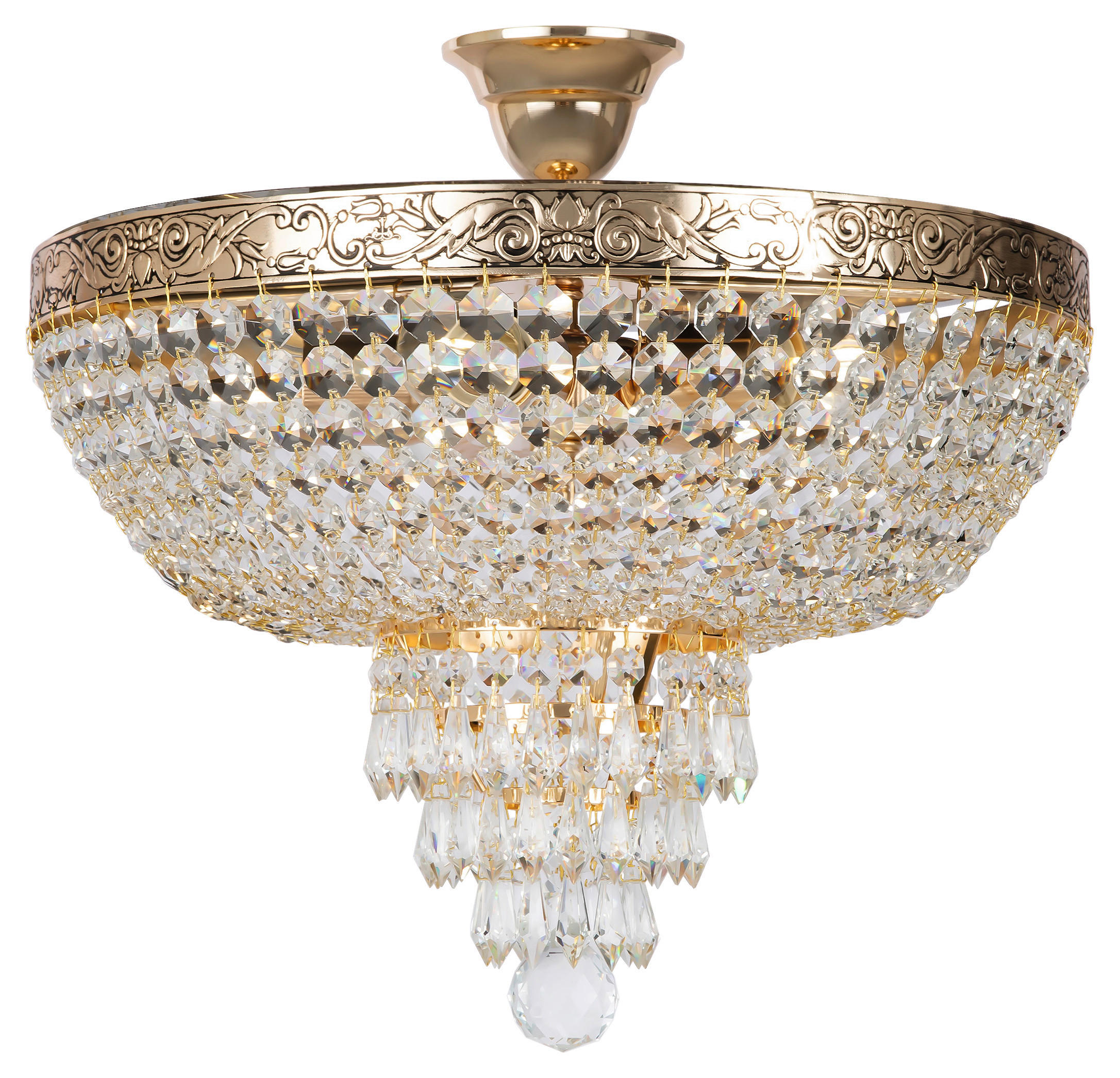 KRONLEUCHTER 40/37/40 cm   - Goldfarben, Trend, Glas/Metall (40/37/40cm) - MAYTONI