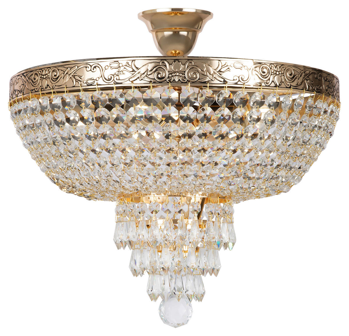 KRONLEUCHTER 40/37/40 cm   - Goldfarben, Trend, Glas/Metall (40/37/40cm) - MAYTONI