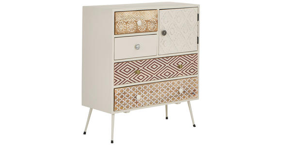 KOMMODE , 80/90/35 cm, 4 Schublade(n)  - Goldfarben/Schwarz, LIFESTYLE, Holz/Metall (80/90/35cm) - Landscape