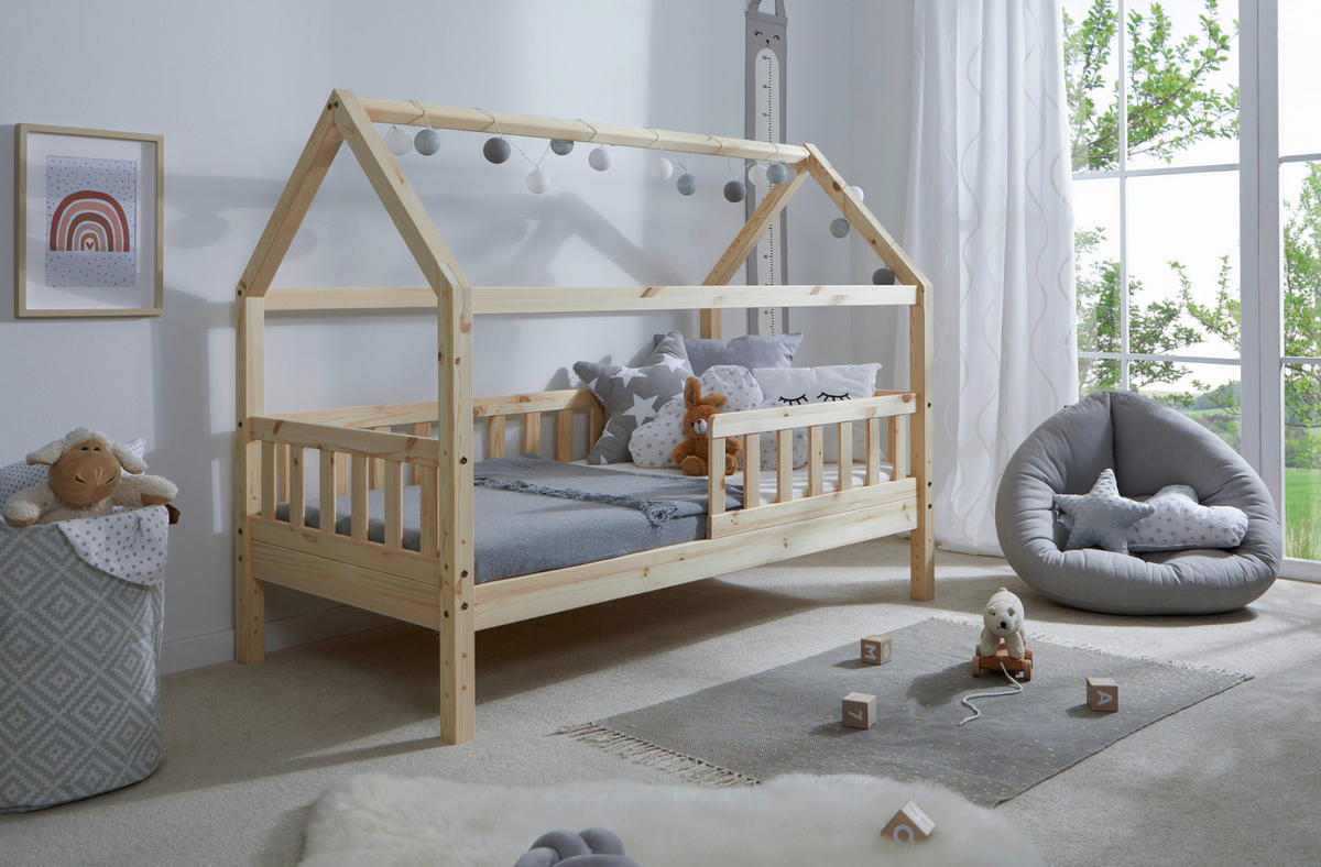 HAUSBETT 80/160 cm Naturfarben  - Naturfarben, Modern, Holz/Textil (80/160cm) - MID.YOU