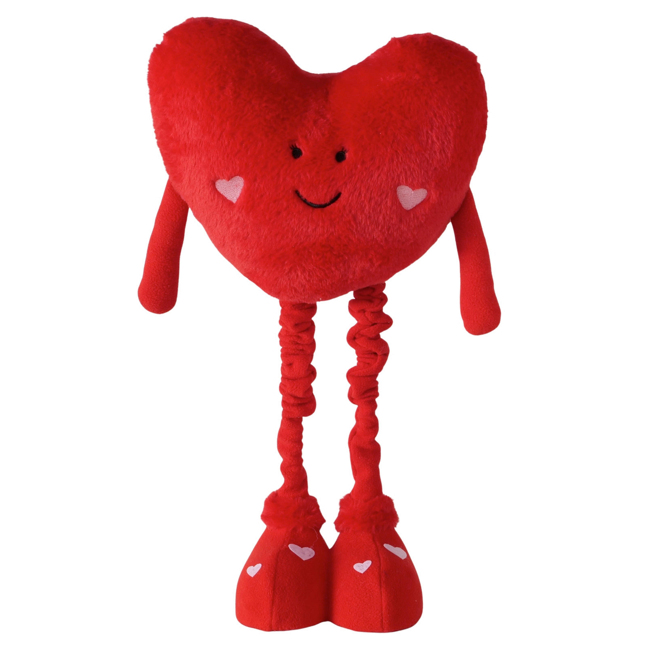 DEKOR SZÍV - piros, Basics, kő/textil (39/19/82cm)