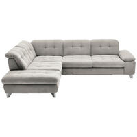 ECKSOFA in Chenille Creme  - Chromfarben/Creme, Design, Textil/Metall (260/310cm) - Beldomo Speed
