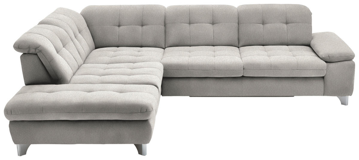 ECKSOFA in Chenille Creme  - Chromfarben/Creme, Design, Textil/Metall (260/310cm) - Beldomo Speed