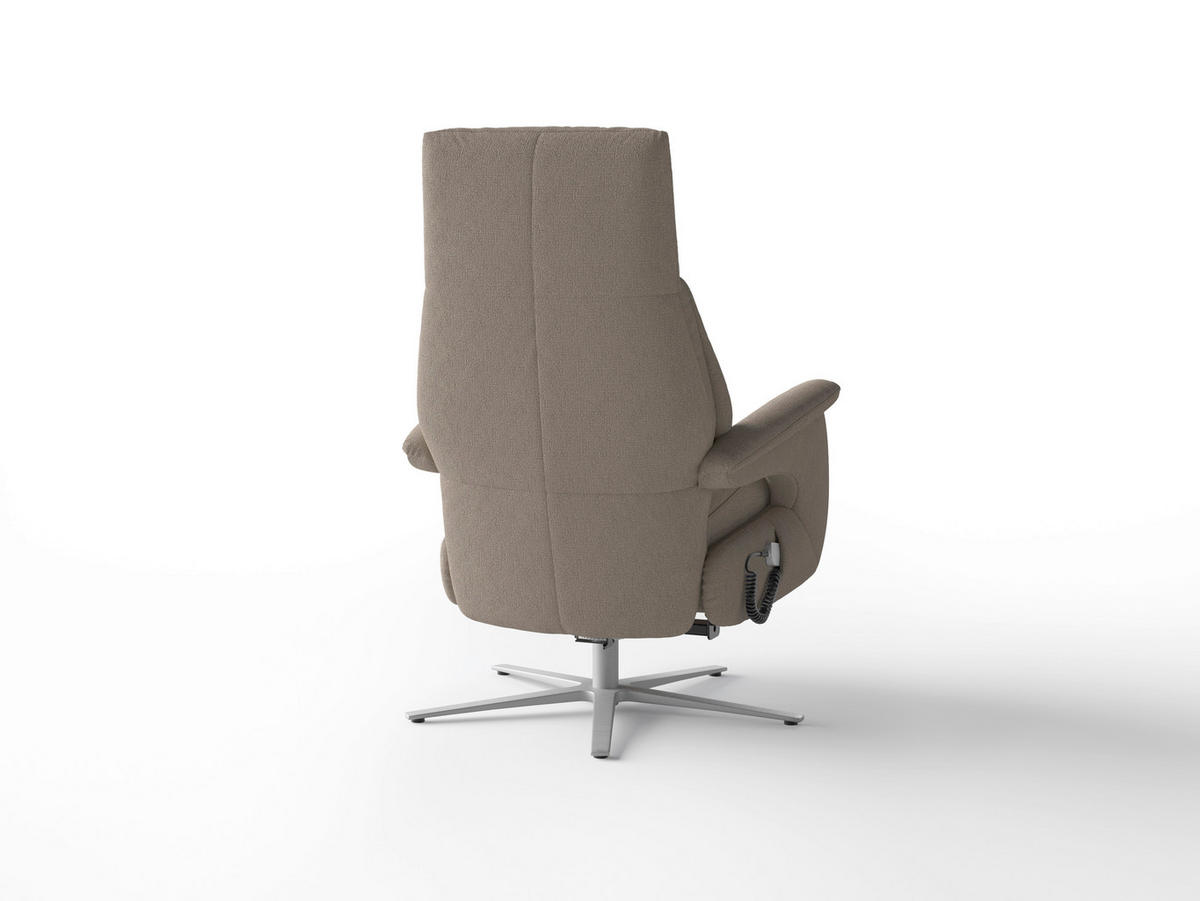 RELAXAČNÍ KŘESLO, textil, šedohnědá - barvy stříbra/šedohnědá, Basics, kov/textil (75/113/85cm) - Sit & More