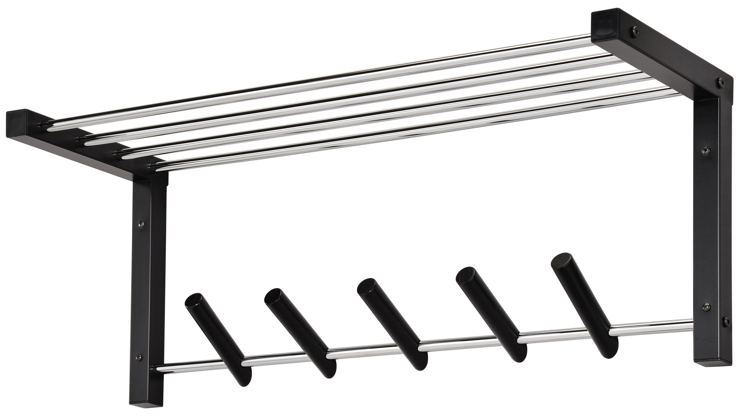 VÄGGHÄNGARE 79/30/25 cm  - kromfärg/svart, Klassisk, metall/trä (79/30/25cm) - Based