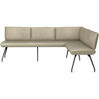 ECKBANK 225/165 cm  in Creme  - Creme/Schwarz, Design, Textil/Metall (225/165cm) - Moderano