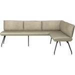 ECKBANK 225/165 cm  in Creme  - Creme/Schwarz, Design, Textil/Metall (225/165cm) - Moderano