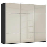SCHWEBETÜRENSCHRANK 242/223/68 cm,  in Schwarz, Champagner, 3 Tür(en)  - Champagner/Alufarben, KONVENTIONELL, Glas/Holzwerkstoff (242/223/68cm) - Novel