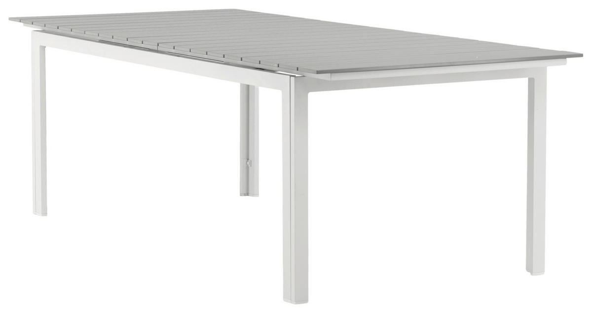 GARTENTISCH Metall Grau, Weiß rechteckig  - Weiß/Grau, KONVENTIONELL, Metall (229/100/75cm) - Gardenson