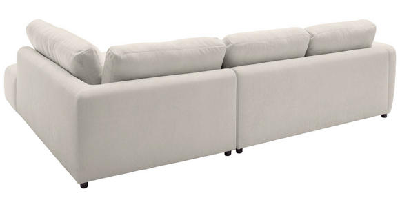 ECKSOFA  in Chenille Platinfarben  307/224 cm  - Platinfarben/Schwarz, KONVENTIONELL, Kunststoff/Textil (307/224cm) - Hom`in