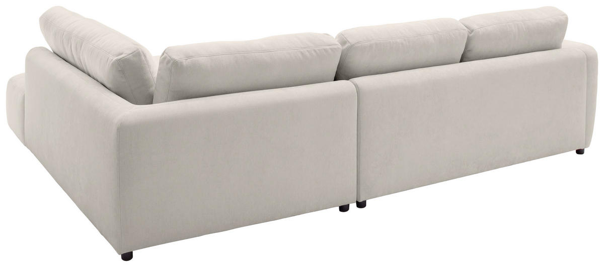 ECKSOFA  in Chenille Platinfarben  307/224 cm  - Platinfarben/Schwarz, KONVENTIONELL, Kunststoff/Textil (307/224cm) - Hom`in