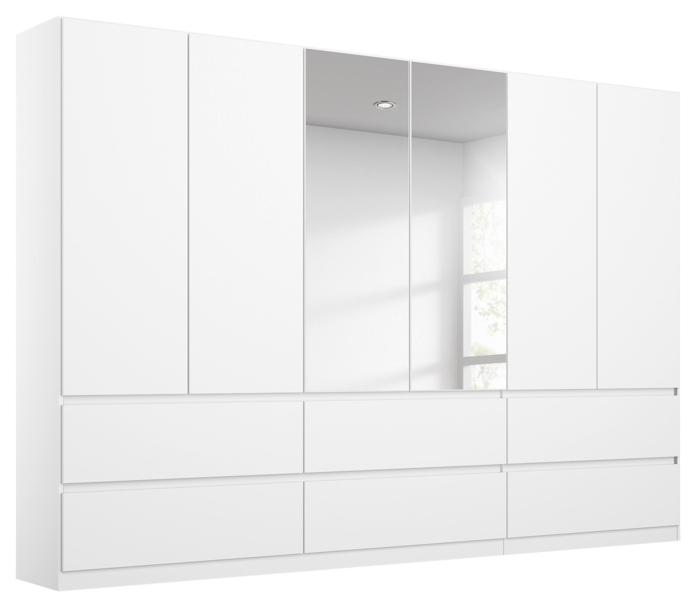 DREHTÜRENSCHRANK Weiss  - Weiss, Design, Glas/Holzwerkstoff (271/210/54cm) - Carryhome