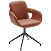 ARMLEHNSTUHL  Lederauswahl, Stoffauswahl, Typenauswahl, Sitzfläche 360° drehbar  Echtleder  - Eichefarben/Cognac, Natur, Leder/Holz (60/86/60cm) - Valnatura
