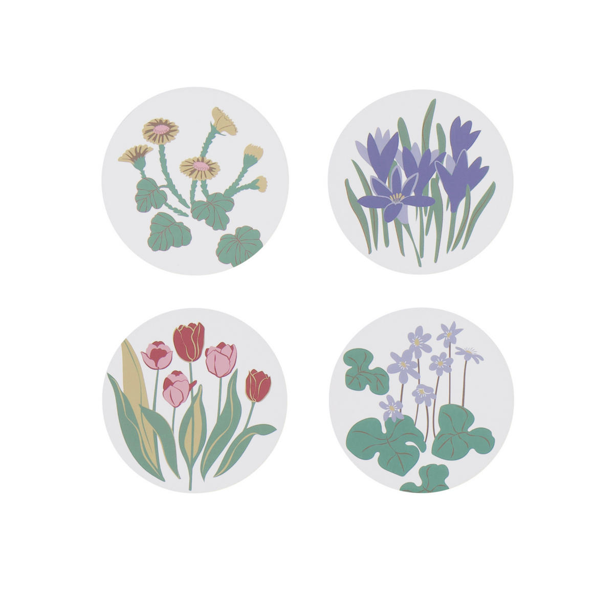 UNDERLÄGG SET 4 delar  - multicolor, Basics, trä (10/10/0.3cm)