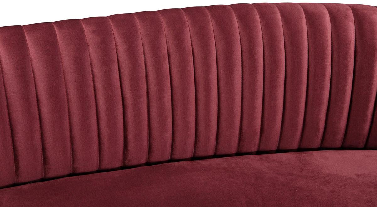 3-SITZER-SOFA ELARA Samt Bordeaux  - Bordeaux/Goldfarben, Design, Textil/Metall (246/81/111cm) - MID.YOU