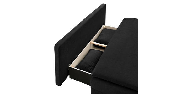 SCHLAFSOFA Samt Schwarz  - Schwarz, KONVENTIONELL, Kunststoff/Textil (207/94/90cm) - Carryhome