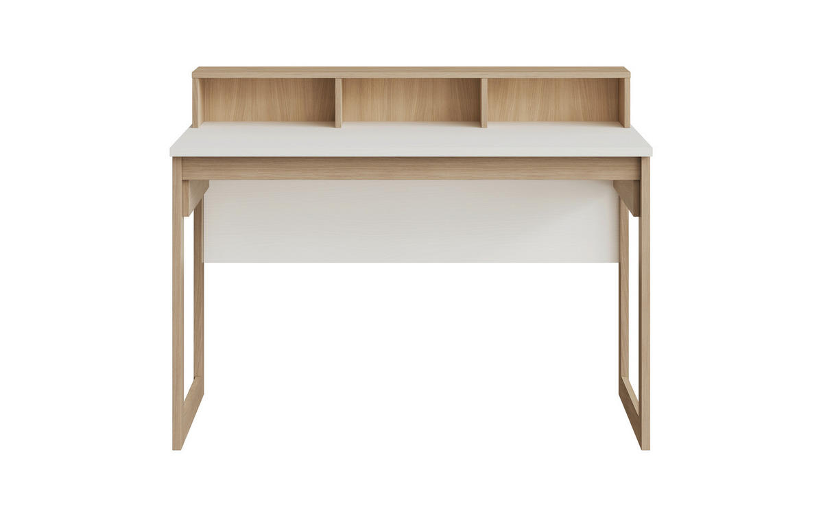 SCHREIBTISCH  Weiß  - Eichefarben/Weiß, Design, Holzwerkstoff (120/91/60cm) - MID.YOU