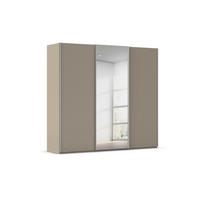 SCHWEBETÜRENSCHRANK 242/223/69 cm,  in Alufarben, Fango, 3 Tür(en)  - Fango/Alufarben, Basics, Glas/Holzwerkstoff (242/223/69cm) - Rauch Möbel