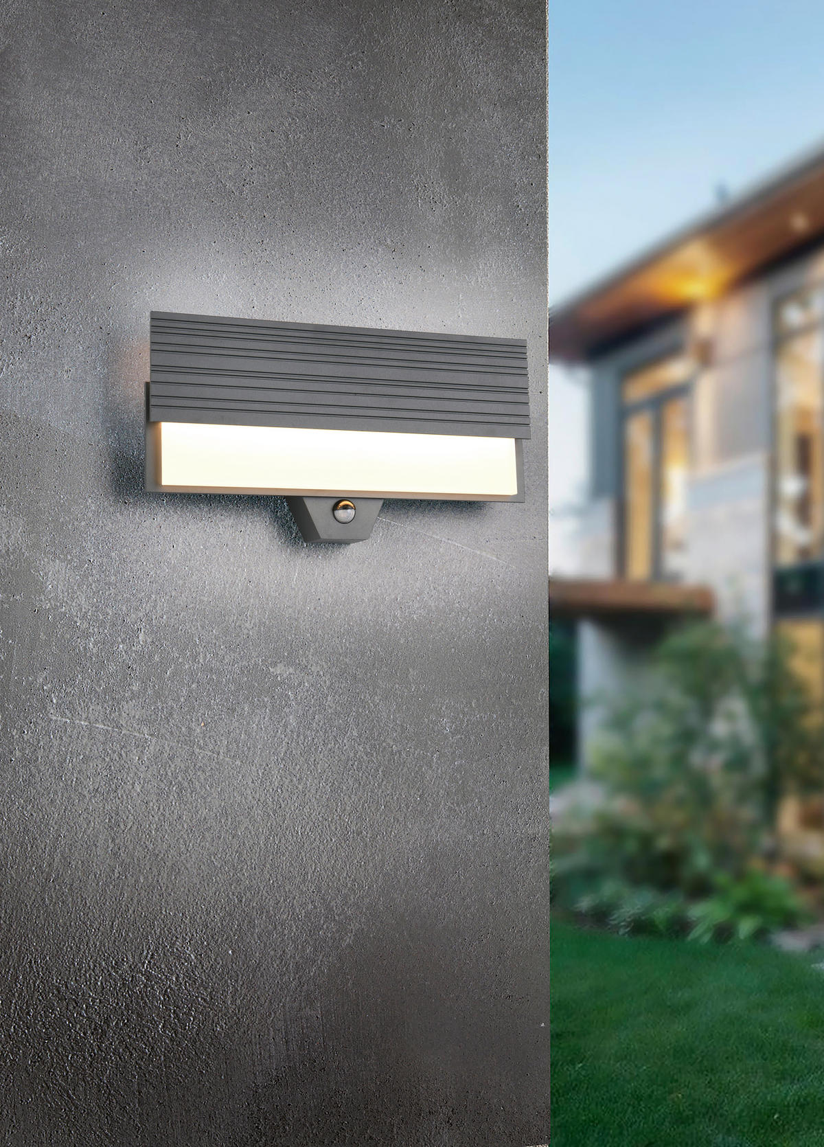 AUßENWANDLEUCHTE   - Anthrazit/Weiß, Design, Kunststoff/Metall (20,5/40/6,5cm)