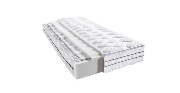 TASCHENFEDERKERNMATRATZE 140/200 cm Höhe ca. 24 cm  - Weiß, Basics, Textil (140/200cm) - Novel