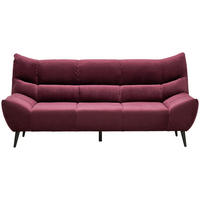 3-SITZER-SOFA Mikrofaser Weinrot  - Weinrot/Schwarz, Design, Textil/Metall (222/106/99cm) - Xora