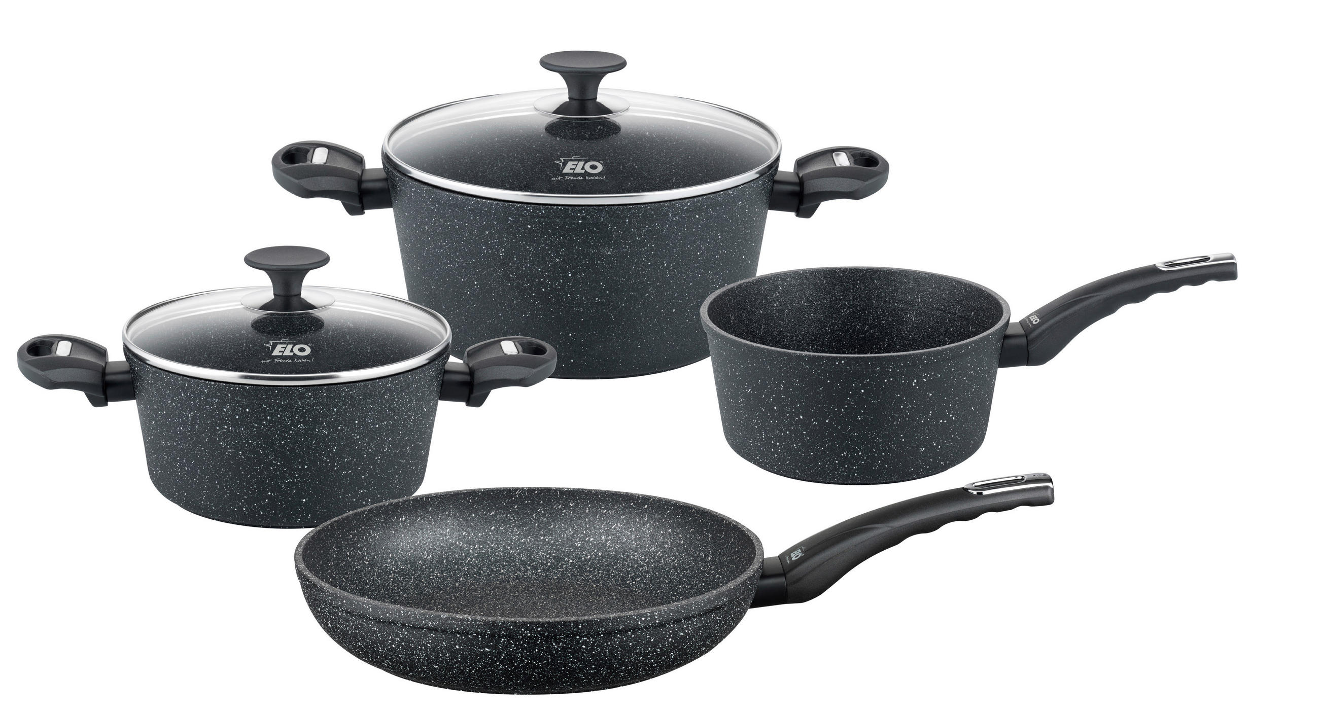 SET LONACA ZA KUHANJE  4/1  Granit Evolution  - crna, Basics, metal