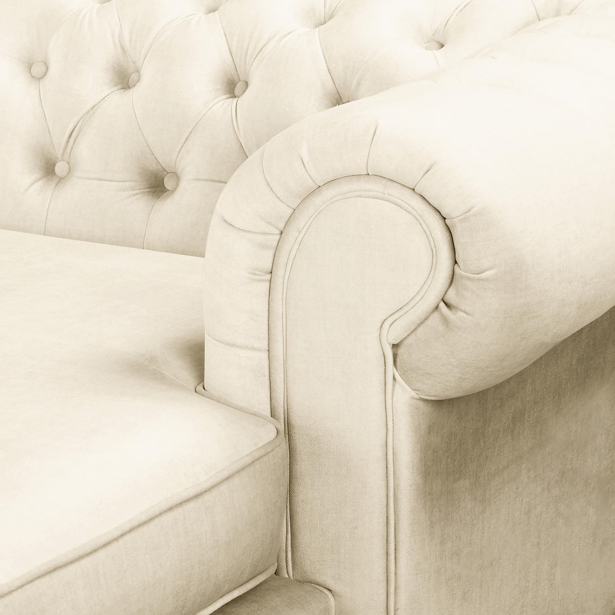 ECKSOFA Mikrofaser Creme  - Creme/Braun, Design, Holz/Textil (284/182cm) - P & B