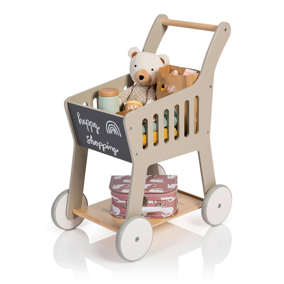 KINDEREINKAUFSWAGEN RUBUS - Naturfarben/Grau, Basics, Holz/Holzwerkstoff (47/30,5/61cm) - MUSTERKIND