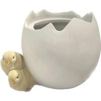 PFLANZENTOPF   - Gelb/Weiß, LIFESTYLE, Kunststoff (16/12/12,8cm)