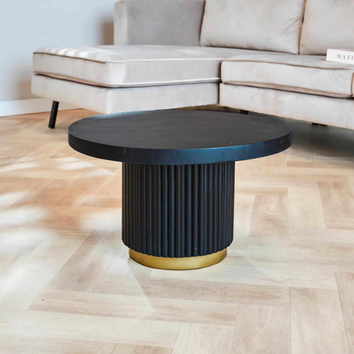 COUCHTISCH in Holz 60/60/36 cm  - Goldfarben/Schwarz, MODERN, Holz (60/60/36cm) - MID.YOU