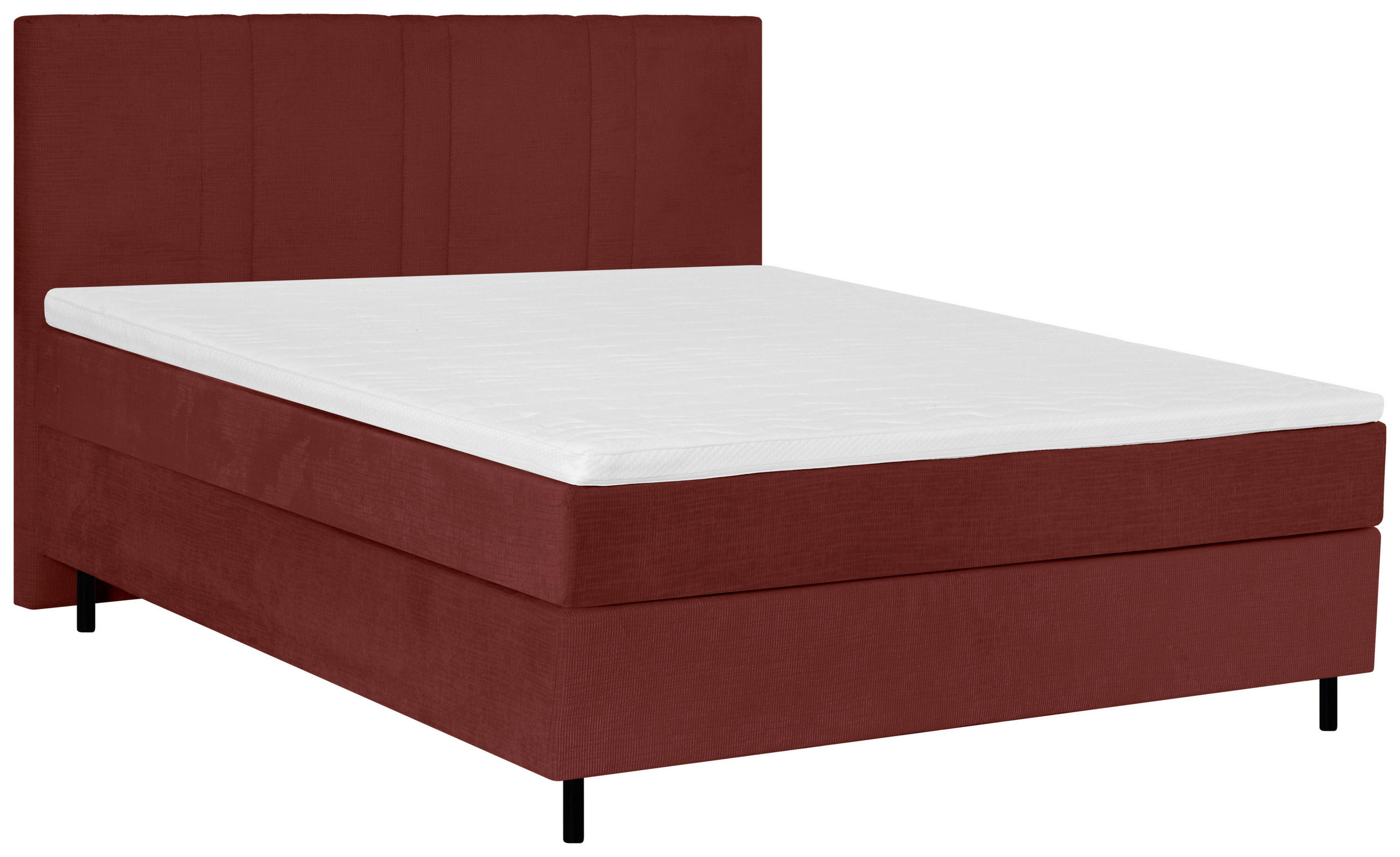 BOXSPRINGBETT 180/200 cm  in Bordeaux  - Bordeaux/Schwarz, Design, Holz/Textil (180/200cm) - Welnova