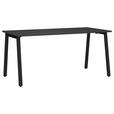 SCHREIBTISCH 160/80/75 cm, Graphitfarben, Schwarz, in verschiedenen Holz-Dekoren erhältlich, justierbare Füße  - Graphitfarben/Schwarz, MODERN, Holzwerkstoff/Metall (160/80/75cm) - Novel