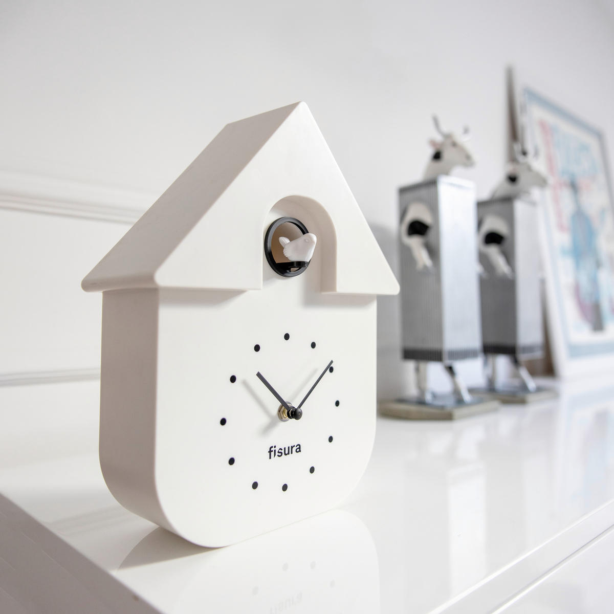 UHR Schwarz, Weiß  - Schwarz/Weiß, Design, Kunststoff/Metall (21/21.5/30cm)