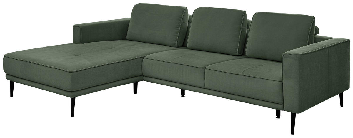Freisteller von SetOne by Musterring ECKSOFA Dunkelgrün Flachgewebe.