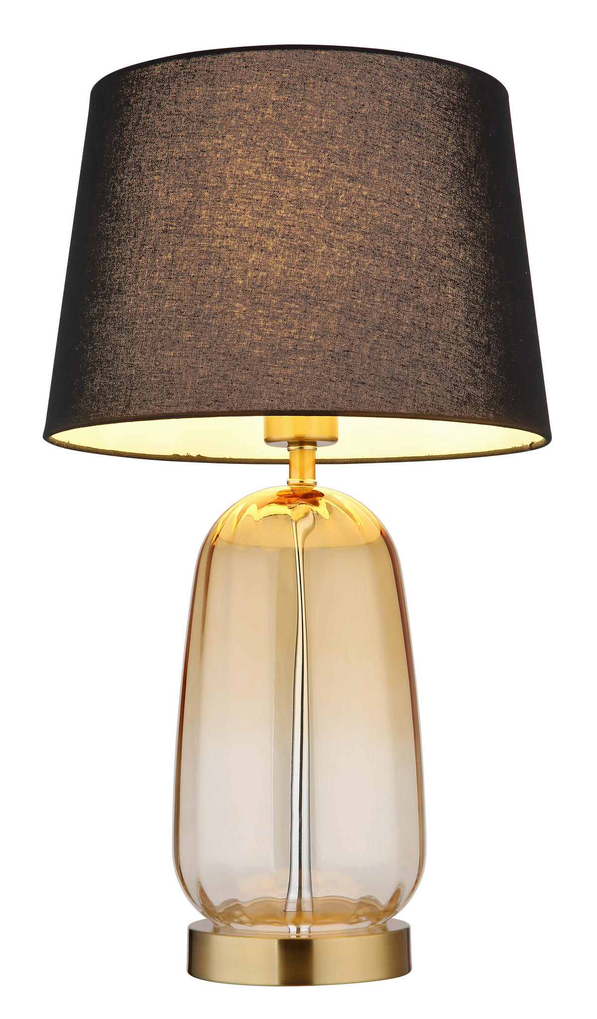 TISCHLEUCHTE - Klar/Messingfarben, Konventionell, Glas/Textil (30/52cm) - Globo
